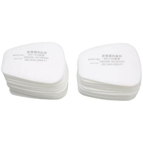 20 pièces Filtres Respiratoire Coton Anti-Poussière Universel Compatible Masque Gaz Séries 6200 6800 7502