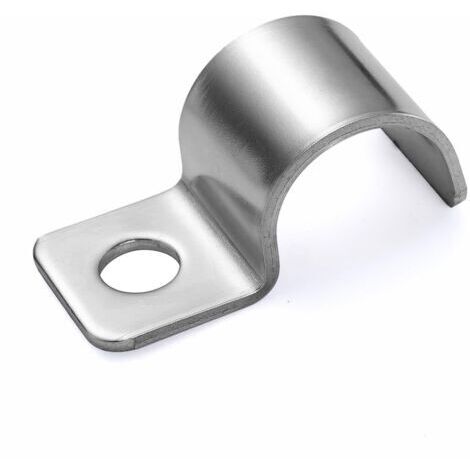 20 Pièces fixation grillage rigid,U-Collier de Serrage Lourd un trou Acier inoxydable fixation grillage rigide sur mur Pour installation de câble L'intérieur Et L'extérieur Ø 16 mm