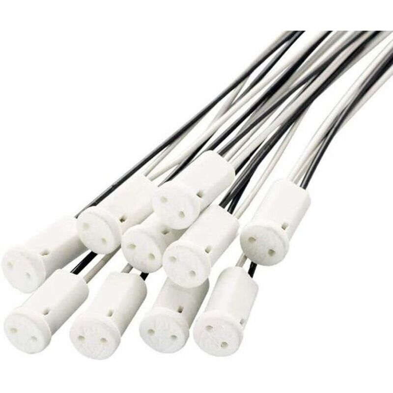 20 Pièces G4 Ampoule Titulaire 10cm,G4 Lampe Base En Céramique Titulaire 12V G4 Douilles Halogène pour lampes à quartz, lampes halogènes, lampes LED