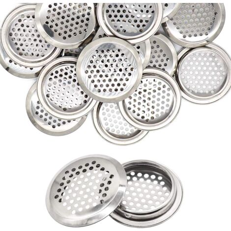 20 Pièces Grille Aeration Ronde Inox Grille de Ventilation Aeration Couvercle Cercle pour Armoire Placard Air évacué Grille d'évacuation Ventilation pour Cuisine Meubles Bouche Aération (53mm)