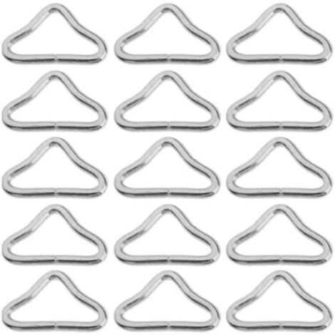 20 Pièces Haute Résistance Boucle Triangle Trampoline Métal Bague Triangulaire Boucle Anneau de Tapis de Trampoline Accessoires de Trampolines Pièces de Rechange pour Trampolines,20pcs,DEBUNS