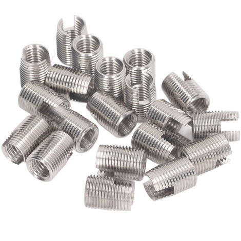 20 Pièces Insert Fileté Auto-Taraudeur Acier Inoxydable M16 x 1.5 22mm pour Automobile et Mécanique