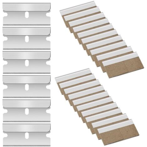 20 pièces Lame Grattoir de Rechange, Grattoir Vitre, Grattoir Vitrocéramique, Racloir, Racloir Vitrocéramique, Métal Lames Rechange Pour Grattoir, Avec emballage indépendant,40  20 mm