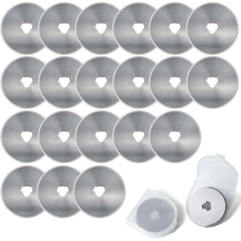20 Pièces Lame Rotatives de 45 mm Lames de Rechange pour Cutter Lames Rondes avec Étui de Rangement pour Quilting Papier Tissu Scrapbooking Couture Coupe-Tissu