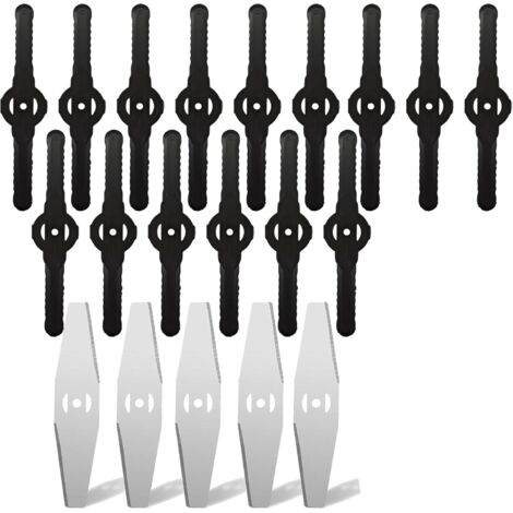 20 Pièces Lames De Rechange Pour Tondeuse À Gazon 150MM Φ 5MM Lames De Rechange De Coupe-Herbe En Métal Et Lames De Coupe-Herbe En Plastique Lames De Rechange En Métal Pour Coupe-Bordure