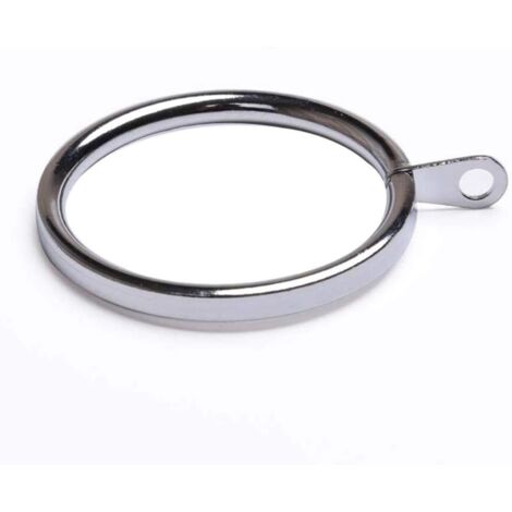 20 Pieces Large Silver Metal Curtain Ring with Buttonhole, Heavy Duty Decorative Rustproof Curtain Window Clip Hook, Silver