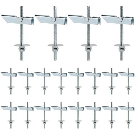 20 Pièces M6x100mm Chevilles à Bascule Poids Lourd Cheville Parpaing Creux en Acier Galvanisé au Carbone pour Pour Suspendre des Objets Lourds au Plafond ou Au mur