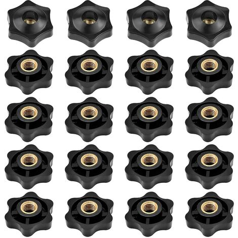20 Pièces M8 Boutons en étoile Bouton Moleté à Filetage Femelle étoile Tête écrous De Serrage Bouton Serrage En Plastique Bouton de Serrage à Filetage Moleté pour Machine Outil Armoire