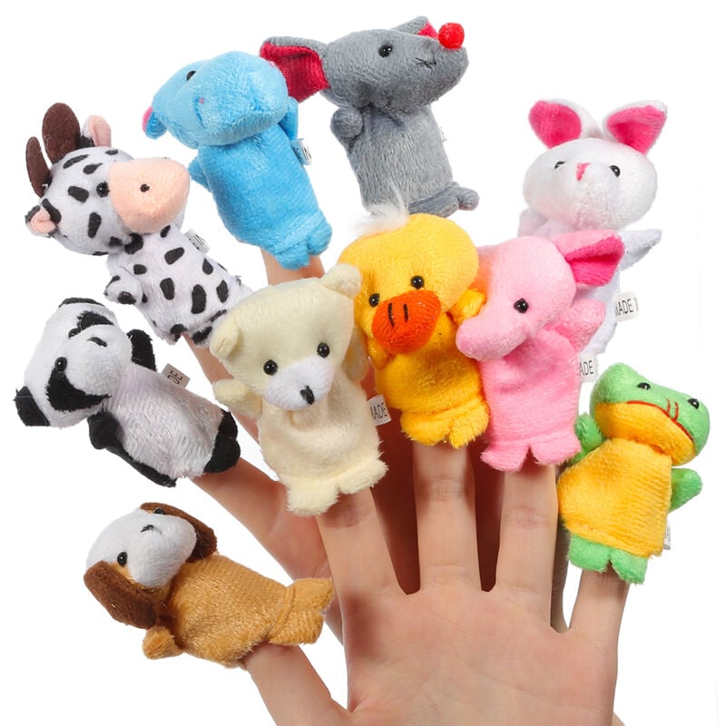 Lunsy - 20 Pièces Marionnette à Doigt Animaux Marionnettes à Doigts Set Mignon Peluche Poupée Doigt Animal Bébé Doigt Poupée Jouets de marionnette à
