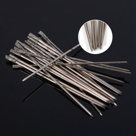 20 pièces mèches diamantées 1mm pour perçage agate et bijoux, pointes solides lapidaire