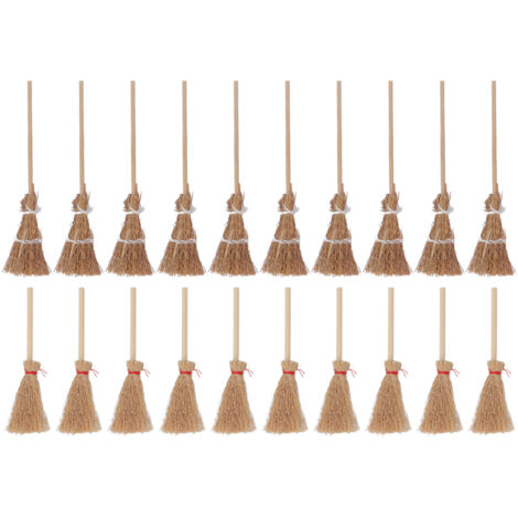 20 Pièces Mini Balais Sorcière en Bambou 14CM pour Halloween Décorations Fête École Cosplay