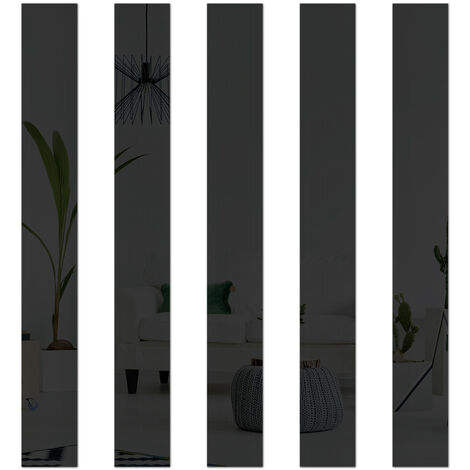 20 Pièces Miroir Mural Sticker - Noir 5 50 cm, Miroir Décoratif 3D Moderne pour Salon et Chambre à coucher