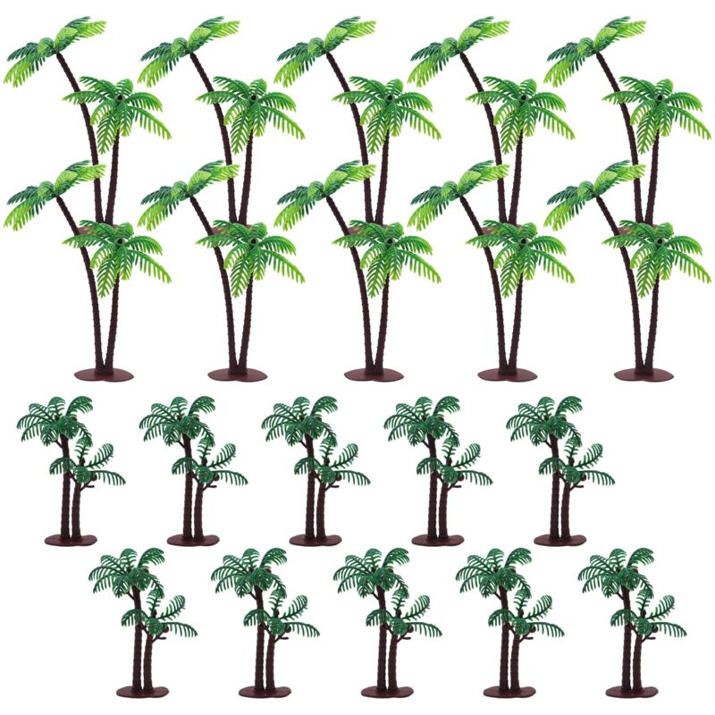 20 Pièces Modèle de Paysage Palmiers Miniatures 14/8.5 cm Palmiers Modèle Cocotier Mini en Plastique Palmier pour DIY Paysage Table de Sable Jardins