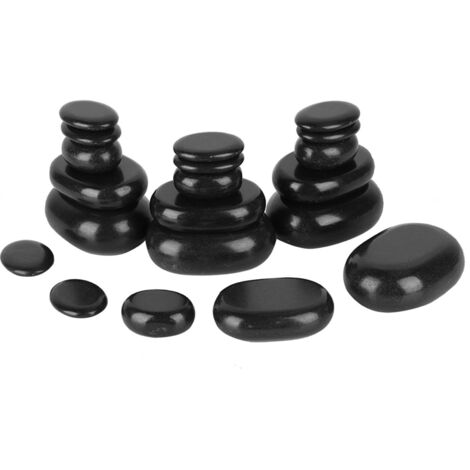 20 Pièces Pierres de Basalte Noir Ovale pour Spa, Massage aux Huiles Essentielles et Pédicure