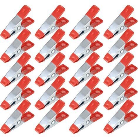 20 Pièces Pinces à Ressort Métal, Modélisme Pince à épiler, Metal Spring Clamps, Pinces à Linge Grip Holder pour Bâche, Camping, Tarpaulin, Travail Bois, Outil de Modélisation - 2 Pouces