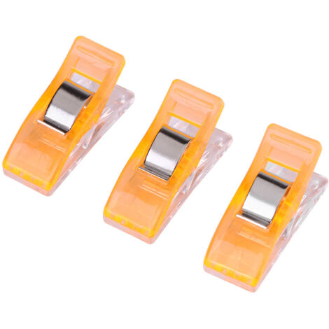 20 pièces pinces plastique pour patchwork couture tricot fixation tissu travaux d'aiguille (Orange)