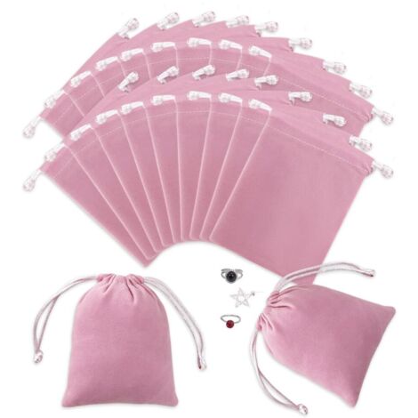 20 Pièces Pochette Bijoux Velour 7x9cm,Sachet Bijoux Cadeau,Sac Velours Cordon,Bourse Tissu Velour,Petit Sac Bijoux,Sac D’Emballage Velours,Sacs de Rangement pour Bijoux