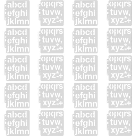 20 pièces pochoirs alphabets creux réutilisables pour art journal, scrapbooking et projets créatifs
