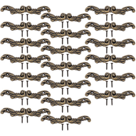 20 pièces Poignées de Tiroir Mini Vintage Vert Bronze Antique, Accessoires pour Boîte en Bois, Porte de Tiroir, Écrous Inclus, Idée Cadeau