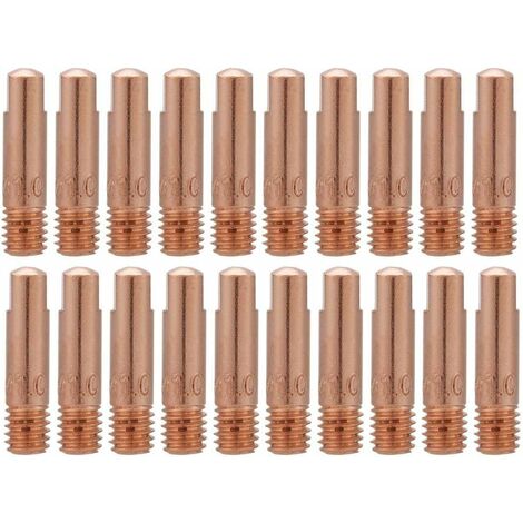 20 pièces Pointe de Contact en Cuivre Buse de Tube Contact pour Consommables de Torche de Soudage 15AK MIG/MAG 1.0mm