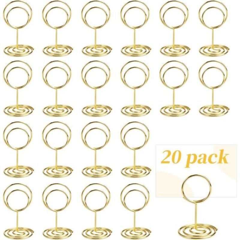 20 Pièces Porte-cartes de Table Or,Supports de Numéro de Table,Porte Menu Mariage,Porte Nom Table Mariage