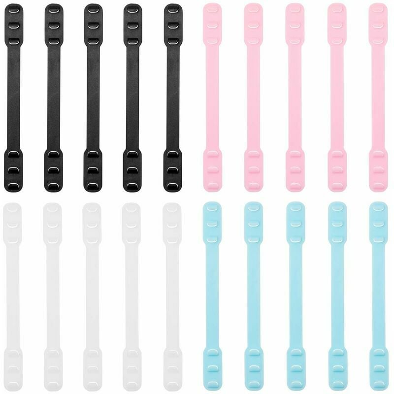 20 pièces porte-masque crochet de masque en silicone crochet d'oreille réglable sangles d'extension de masque 4 couleurs porte-masque contre les maux