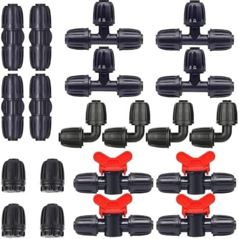 20 Pièces Raccords d'Irrigation pour Tubes, Connecteurs de Tuyaux de Jardin pour Système d'Irrigation, Systèmes d'Arrosage Goutte-à-Goutte - 1/2 Pouce