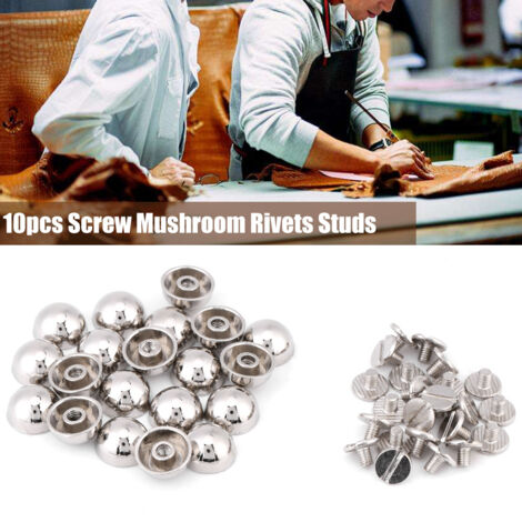 20 pièces rivets décoratifs en argent pour sacs, ceintures et chaussures en cuir