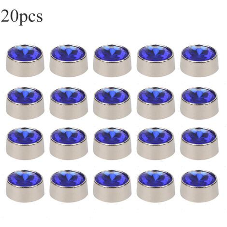 20 pièces rivets ronds en alliage pour décoration de chaussures, vêtements et sacs, avec rondelles assorties, bleu foncé 12mm