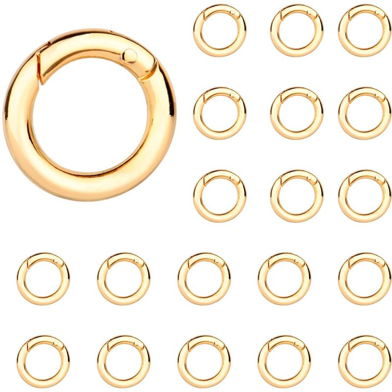20 Pièces Rond Mousqueton, Snap Ressort Anneau, Mousqueton Rond, Ressort Anneau Boucle Alliage Zinc, 29mm, pour Sacs, Sacs à Main, Porte-Clés,