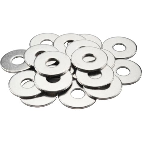 20 Pièces - Rondelle Plate M6 - Acier Inoxydable 304 - Résistant à la Corrosion pour Boulons et Écrous - Usage Industriel et Bricolage - Argenté - 18x1,2mm