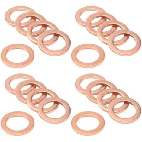 20 Pièces Rondelles Cuivre 12x18x1.5mm Joints Étanchéité Anneaux Plats