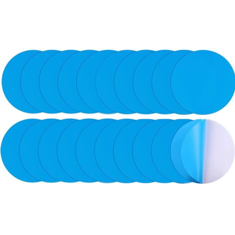 20 Pièces Rustine Piscine, Piscine Patch Kit De Réparation, Piscine Kit De Réparation, Réparation Plastique Correctifs Auto-adhésives Rustine pour Piscines Gonflables Bateaux, Bleu