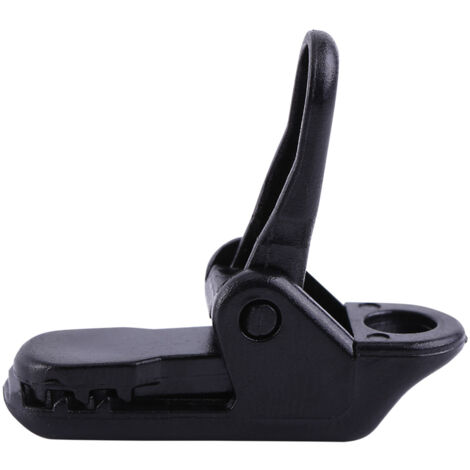 20 pièces/sac Attaches de serrage pour tente, mâchoires noires, clips de campement, accessoires de fixation pour bâches extérieures