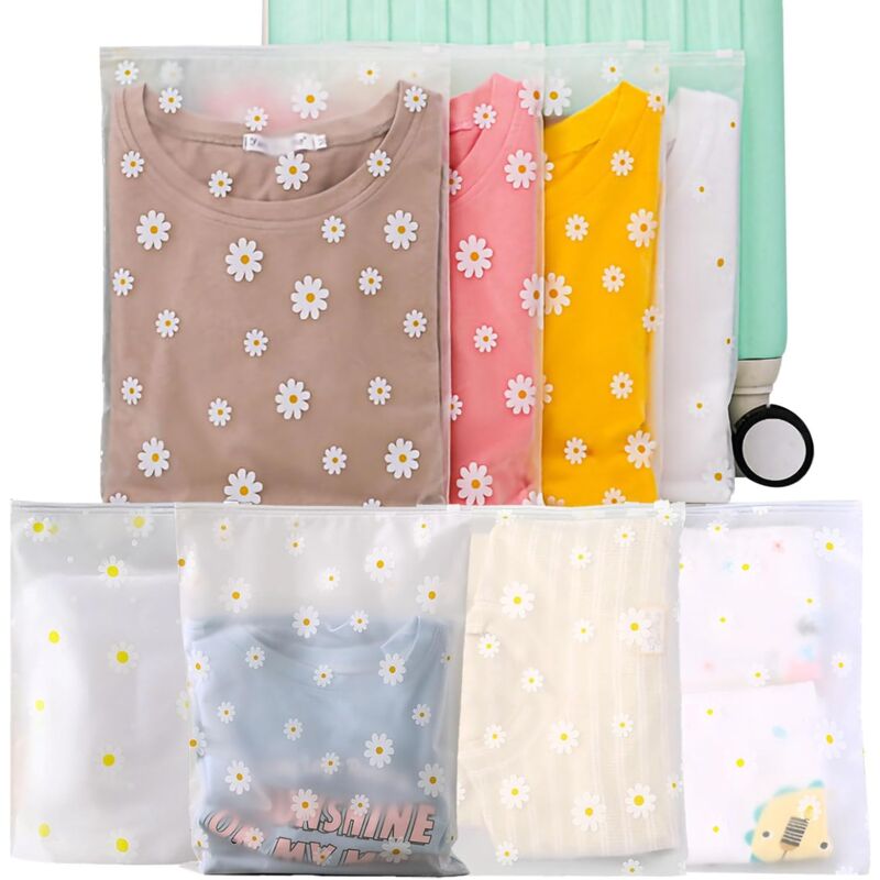 20 Pièces Sac Zipper Voyage Pochette Étanche Transparent Sac de Rangement Voyage Vetement Plastique Sacs Vêtements Seal Pochette pour Costume,