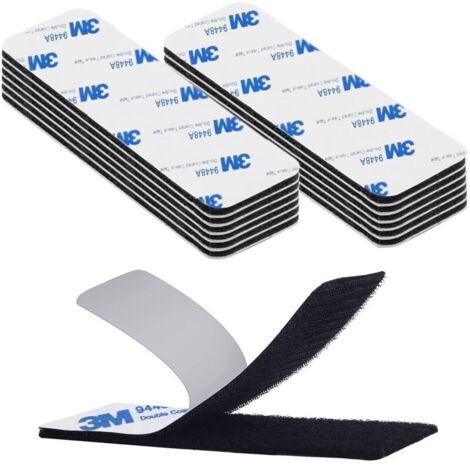 20 pièces Scratch Autocollant Double Face 3 x 10cm, Bande Agrippantes Adhésives 3M Extra Fort Rectangle Adhésif,Ruban adhésif divers
