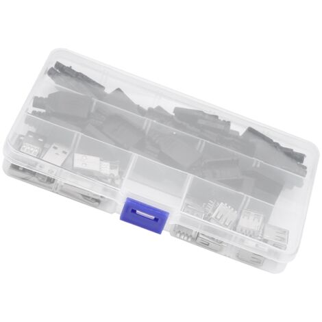 20 pièces/set Connecteur USB Type A 2.0 4 Broches Prise Adaptateur Coque Plastique Noire
