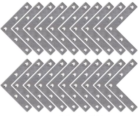 20 pieces shelf brackets furniture fastening steel brackets stainless steel flat plates furniture corner brackets YMYNY