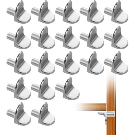 20 Pieces Shelf Support Pegs Shelf Pin, Nickel Plated Metal Support Pin L Shape for Cabinet, Bookcase, Shelf
