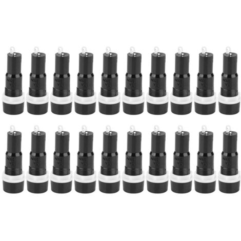 20 pièces Support Fusible MF-527 Boîtier 5x20mm Noir pour Protection Fusible