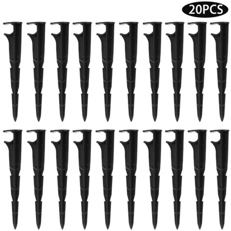 20 Pièces Supports de Fixation pour Tuyau d'Arrosage, Piquets de Jardin pour Système d'Irrigation, Tiges de 15,5x3cm