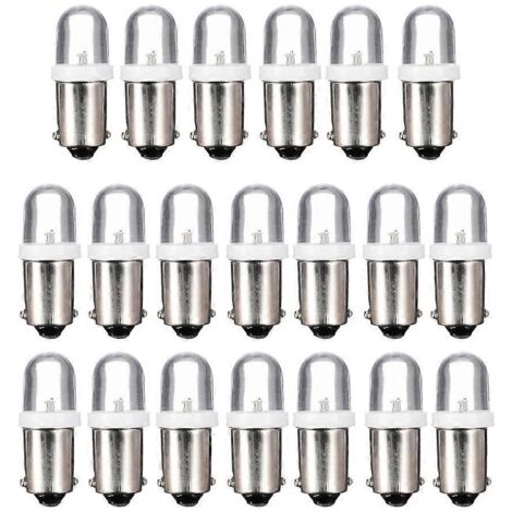 20 Pièces T10 T11 BA9S T4W 1895 Ampoules LED Feu Clignotant Voiture 12V Blanc, Lampe LED Indicateur Automobile, Ampoule de Signalisation Blanche Haute Lumière, Remplacement pour Phare de Voiture
