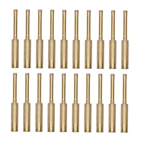 20 Pièces Têtes de Meulage pour Affûtage de Chaîne de Tronçonneuse, Kit de Pierres Abrasives Rotatives 5.5mm Or