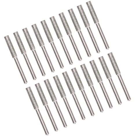 20 Pièces Têtes de Meulage pour Affûteur de Chaîne Tronçonneuse, Kit Affûtage avec Lime Ronde 4mm Argent