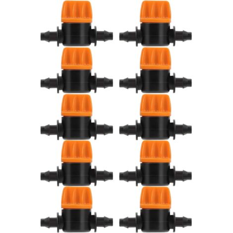 20 Pièces Vanne de Commutation D'irrigation Goutte à Goutte 4/7 Connecteur de Tube D'irrigation Connecteurs de Tuyau Vanne Barbelée Convient pour Jardin Agricole