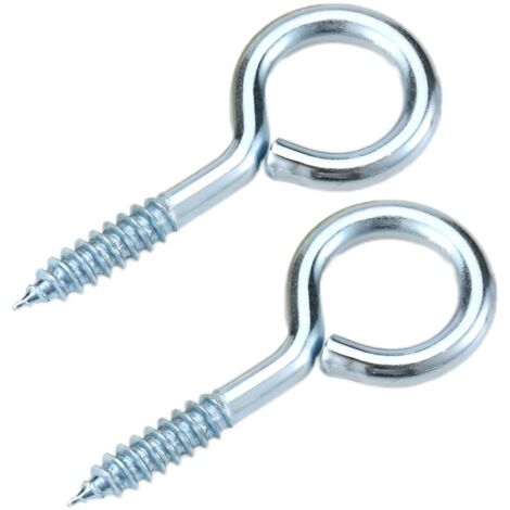 20 Pièces Vis à Oeillet 25mm, Vis à Bague Auto - Taraudeuse, Oeillets Ronds, Vis à Crochet en Métal, Pour le Bois, La Fixation de Fils, la Décoration Intérieure et Extérieure