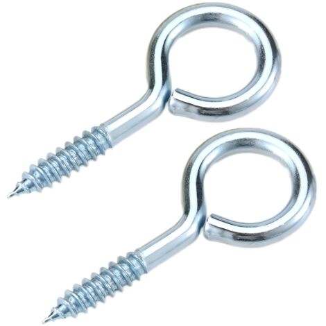 20 Pièces Vis à Oeillet 25mm, Vis à Bague Auto - Taraudeuse, Oeillets Ronds, Vis à Crochet en Métal, Pour le Bois, La Fixation de Fils, la Décoration Intérieure et Extérieure