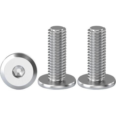 20 Pièces Vis à Tête Plate Avec Six Pans Creux M6 X 20 mm Boulons à Tête Plate Hexagonale en Acier Inoxydable A2 V2A Vis à Tête Cylindrique Hexagonale à Bride Boulons Allen