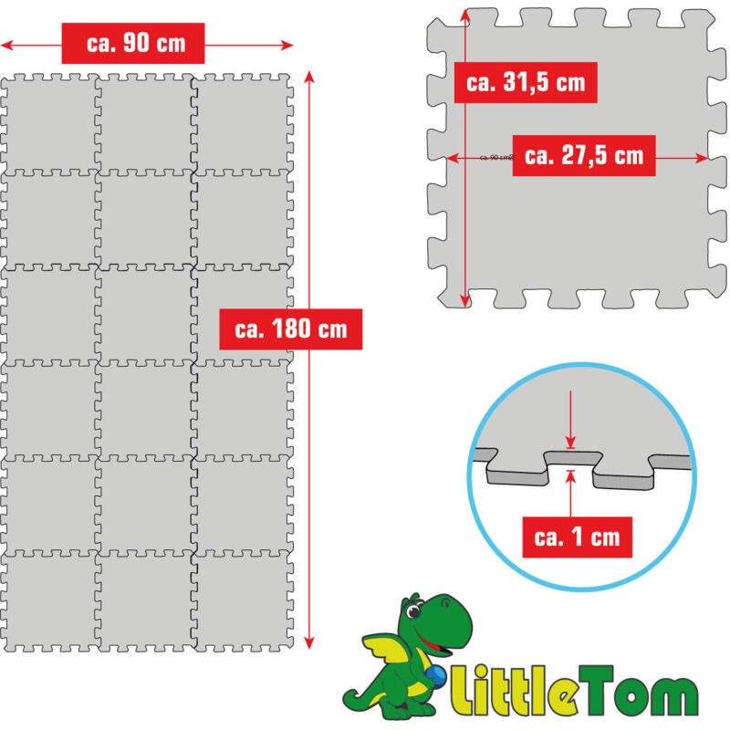 

20 Piezas Alfombra Puzzle para Bebés y Niños - 30x30 Suelo Goma EVA Tapete Juego