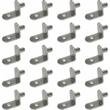 20 piezas Clips de soporte de estante en forma de L de 5mm para muebles de armario estantes de armario soportes con agujero para muebles de cocina estantería